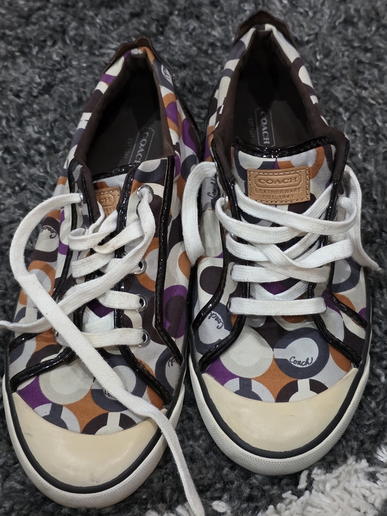 Coach Shoes - Coach Low-Top Sneakers in Purple, Orange, Brown, White